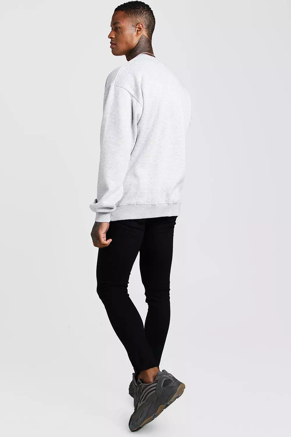 Basic Oversized Crew Neck Sweatshirt | boohooMAN USA